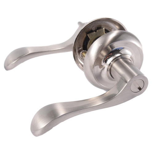 卧室卫生间家用室内通用型老式执手房门锁铝合金玻璃门三杆三柱式