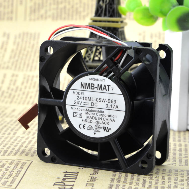 原装日本Nmb 2410Ml-05W-B69 6025 24V 0.17A变频冷却球风扇