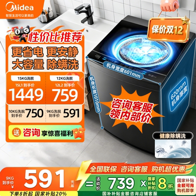 美的波轮直驱变频抗菌洗衣机