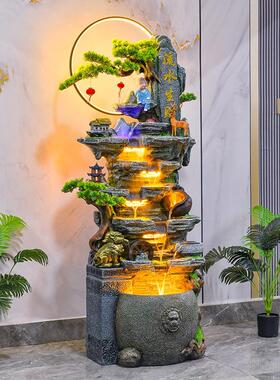 假山流水喷泉落地大型摆件阳台客厅室内高山水景装饰公司招财礼品