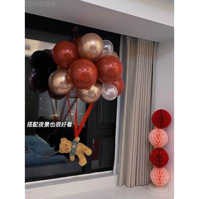 l婚房布置装女l方小熊飘空TRN气球结婚套房门新口装饰简约高