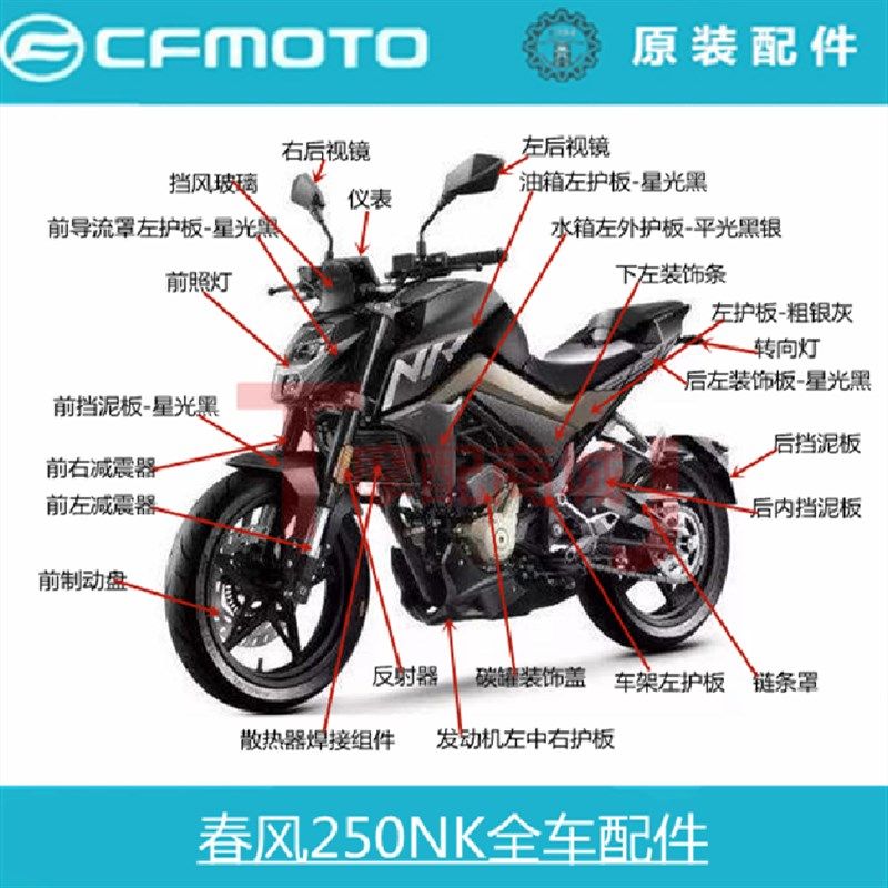 春风摩托车CF250NK油箱护罩壳全车外壳配件后尾罩水箱护板挡泥板,3C数码配件,USB多功能数码宝,淘宝优惠券,粉丝福利购,淘宝优惠卷