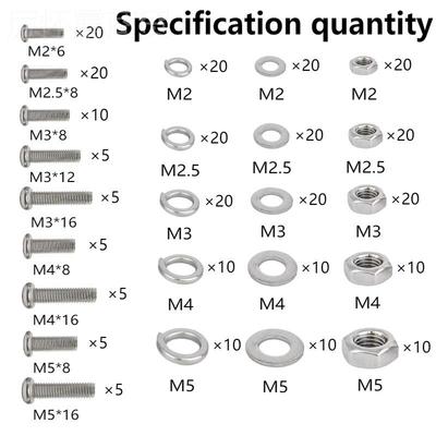 32pcs 盒装 十圆头螺RTI栓螺母垫套圈组合件M2 M2.5 字M3 M4 M05