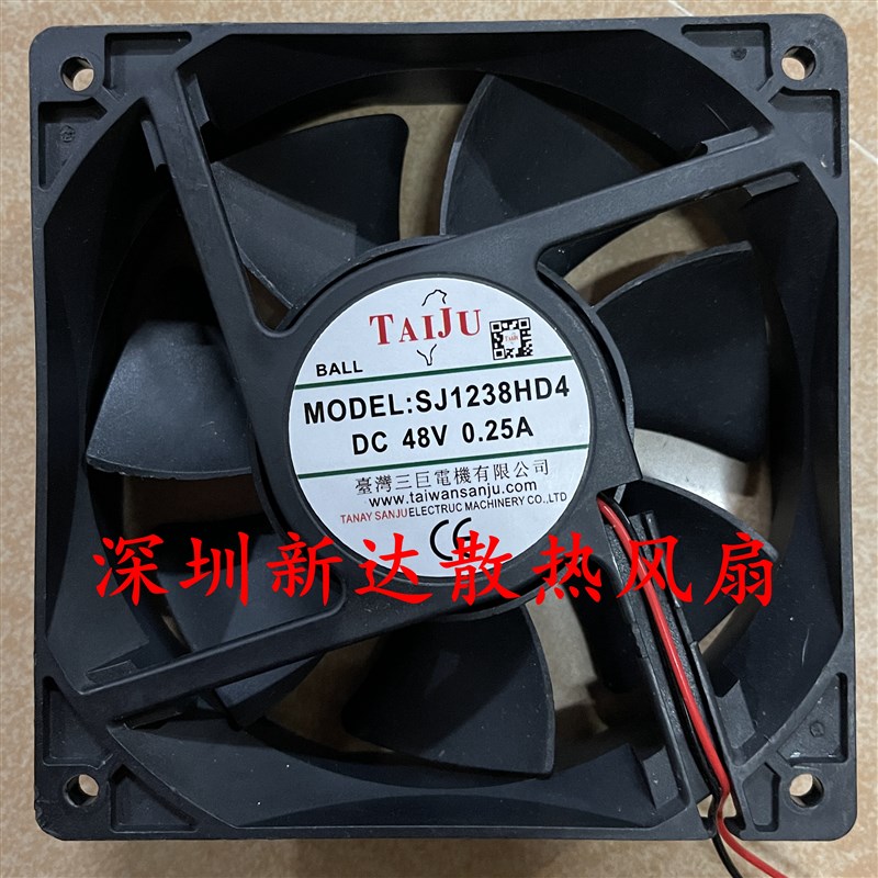 SJ1238HD4原装台湾三巨DC48V 0.25 12038 双滚珠 轴流散热风机风
