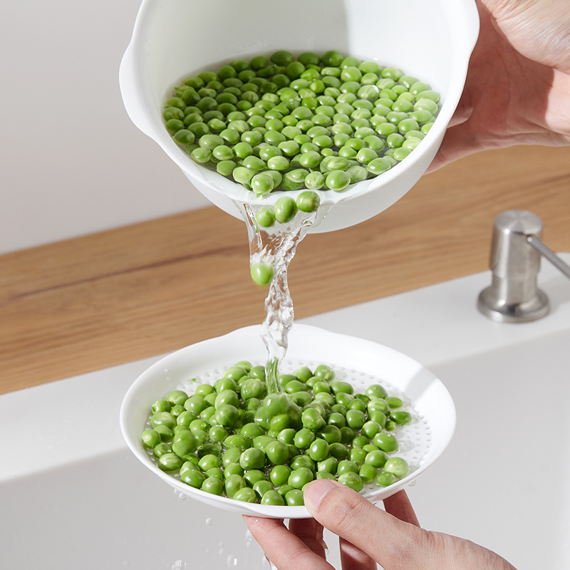 米立风物洗菜盆沥水篮厨房淘菜篮子洗水果汲水滤水篮带盖水果盘子