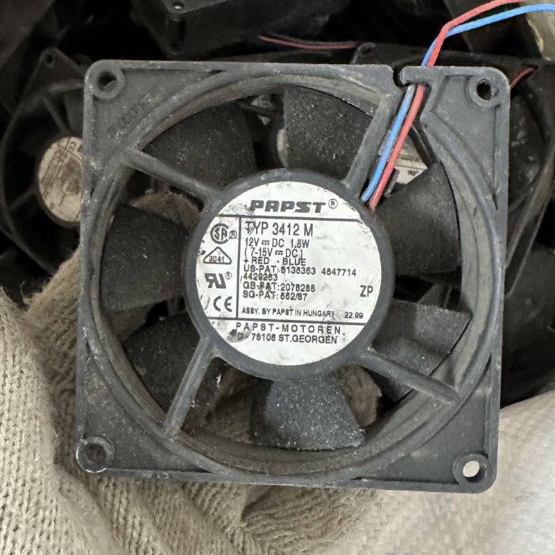 原装 德国PAPST TYP3412N/2M 12V 1.6A 9225 9CM 三线散热风扇