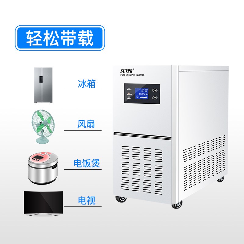 太阳能发电系统家用48v转220v离网逆控一体机2000w光伏发电板设备