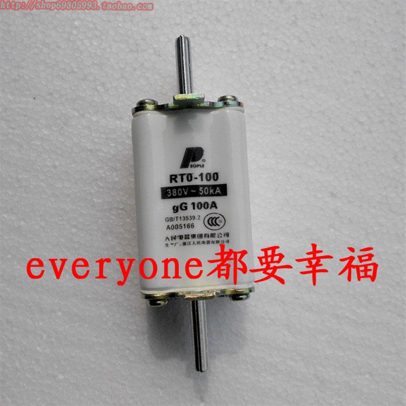 PEOPLE人民电器RT0-100A集gG100陶瓷保险丝管刀型熔断器380V 50KA