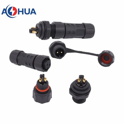 澳华AHUA M12前置公面板式灯具医疗检测试仪器防水公母插头连接器