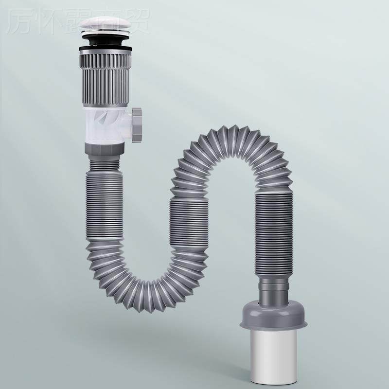 洗手盆水管洗防臭脸盆面盆PVL台洗手池盆排水管下套装弹跳下水器