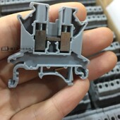 接线端子排UK2.5N不滑牙2.5MM平方黄铜通用端子 UK2.5B导轨式 包邮