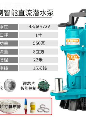 无刷直流潜水泵2瓶寸4v60v72v伏通8用农用浇VZO地灌电车电溉动抽