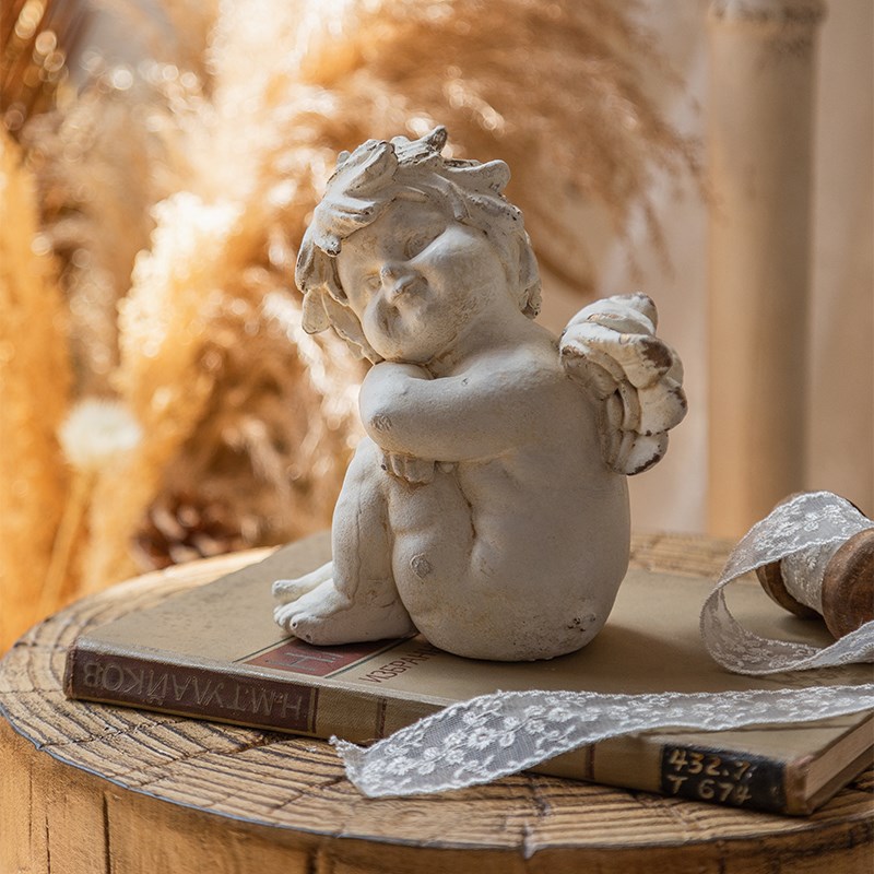欧美复古创意弥录天使工艺品摆件雕塑圣诞节装饰客厅婚礼摄影道具