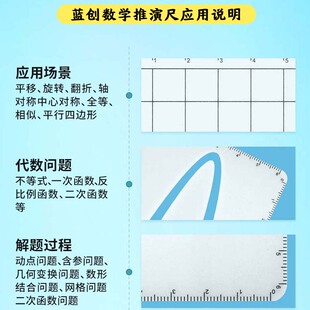 蓝创数学推演尺初中多功能尺可擦可写大平面直角坐标系尺数轴直尺