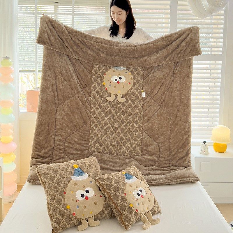 加厚两用长毛绒卡通抱枕被子毯靠垫沙发汽车午睡枕头多功能被加绒,居家布艺,抱枕被,淘宝优惠券,粉丝福利购,淘宝优惠卷