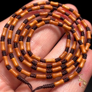 橄榄核脖挂竹节手链串珠配饰项链核雕手串108颗佛珠单籽吊坠挂绳