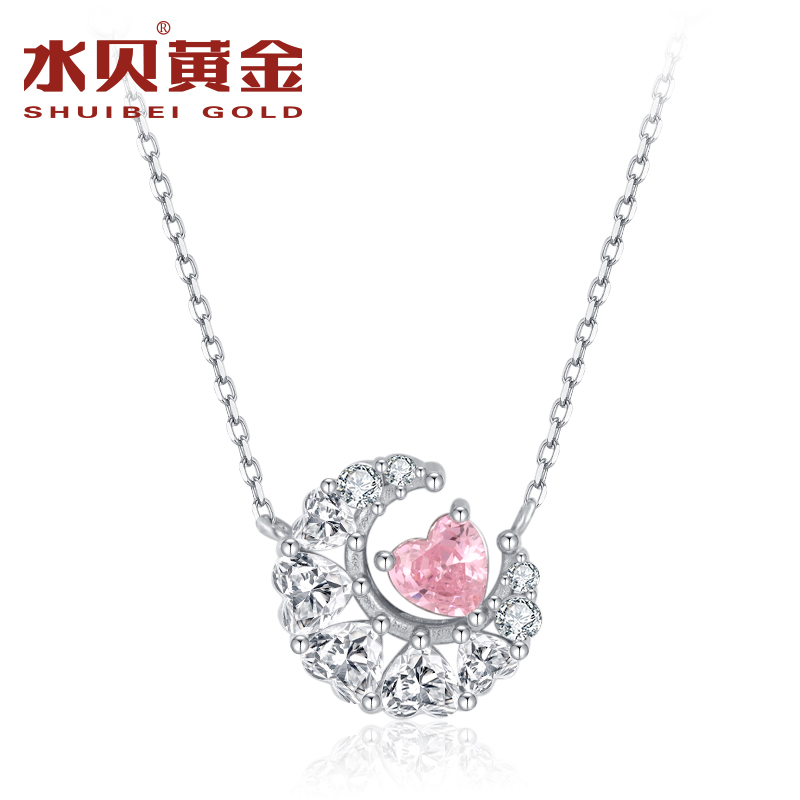 水贝银饰官方S925银月亮爱心银链