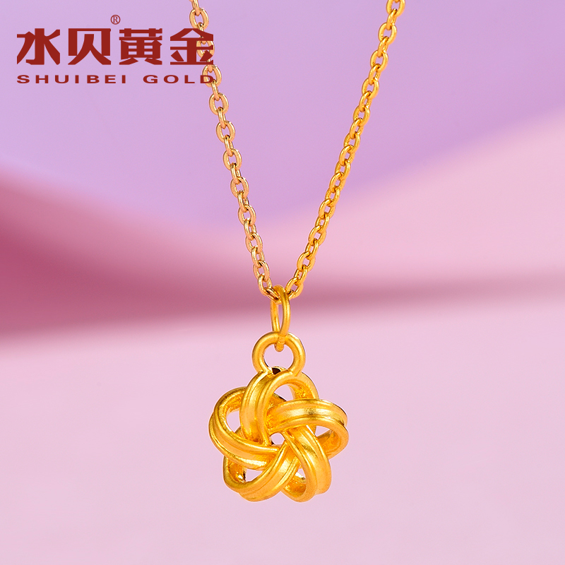 水贝黄金官方旗舰店如意花朵吊坠