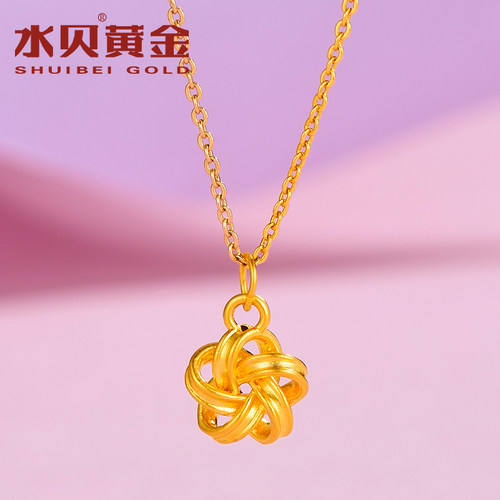 水贝黄金官方旗舰店如意花朵吊坠