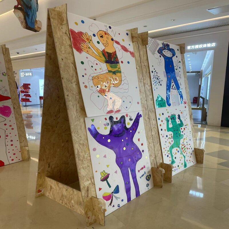 欧松板展示架展架展板陈列落地异形定制立式广告牌展架婚礼迎宾板图片