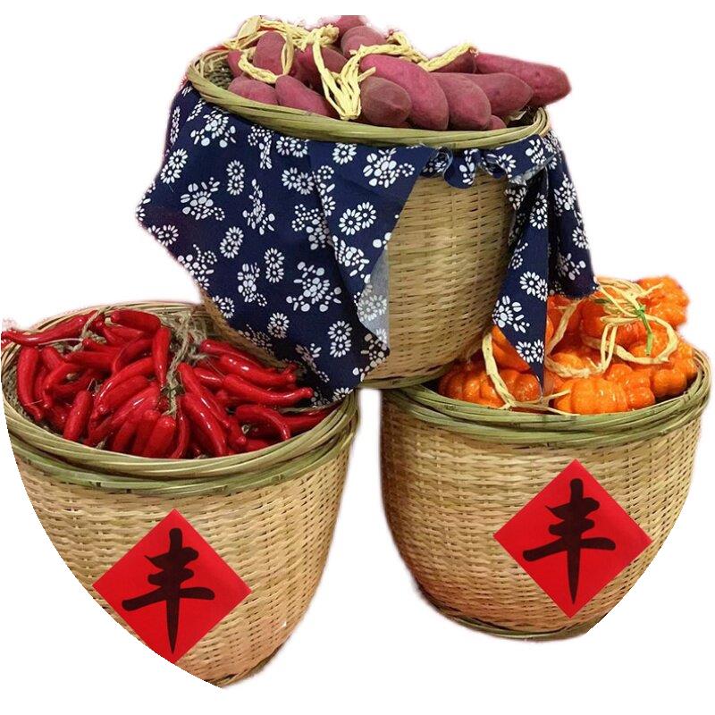 竹货架竹制品农家乐土特产货架竹架饰品展示架带屋顶复古架子饭店