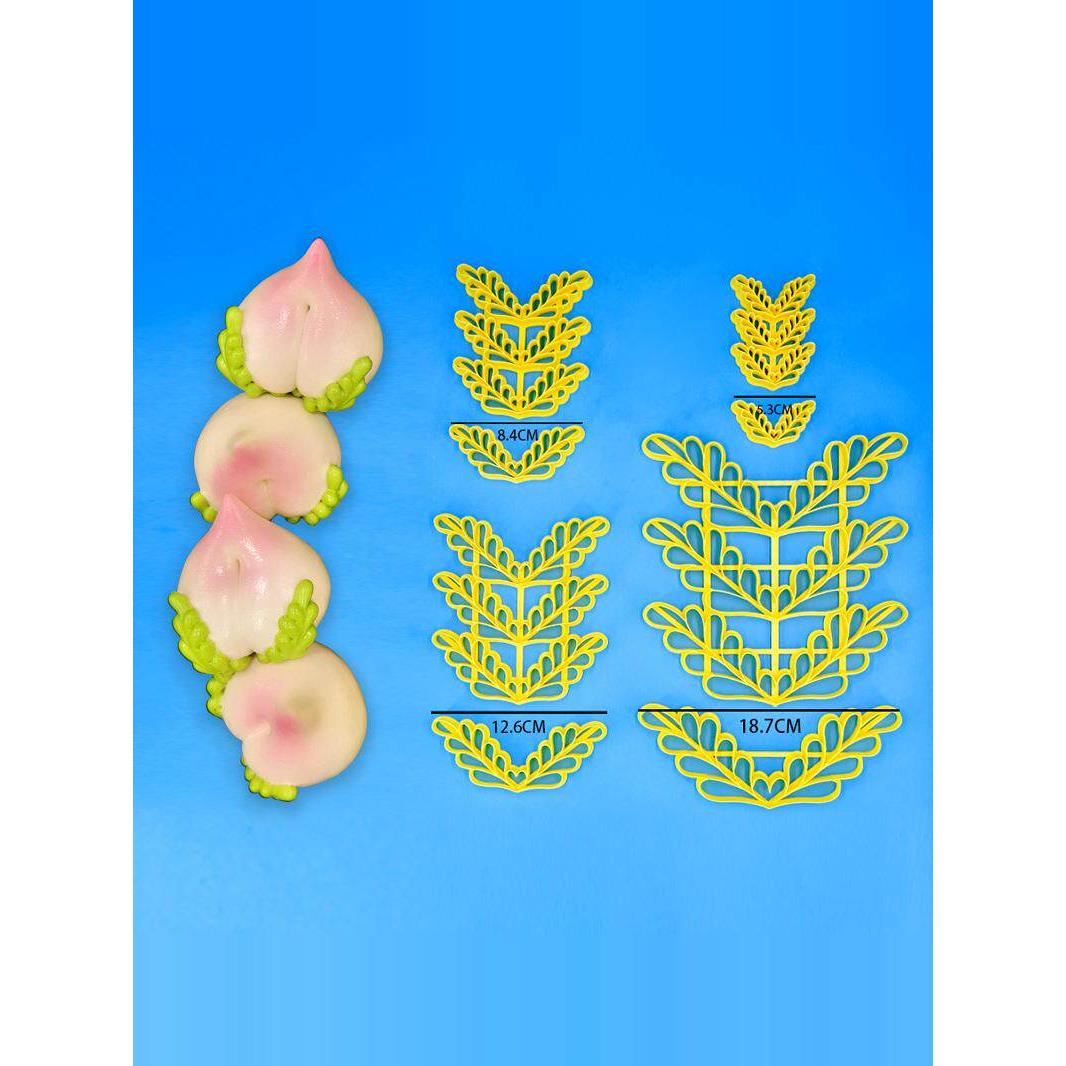 新款桃子叶塑料模具花饽饽花馍个性叶子磨具仙桃叶3D打印环保材质