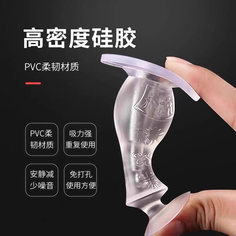 新款门吸免打孔阻防撞地吸硅胶门碰防撞垫吸盘门顶阻卫生间门挡器
