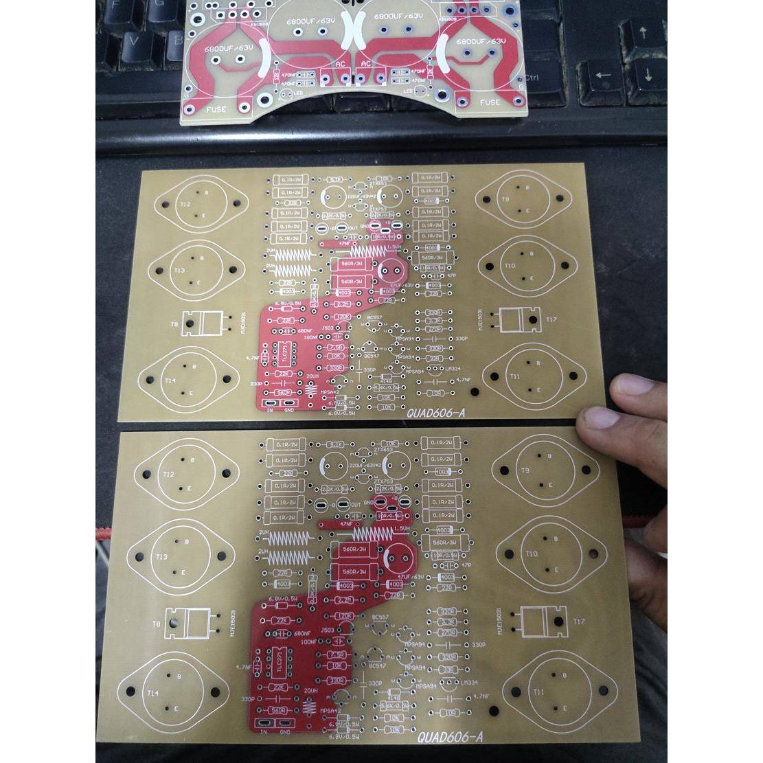 QUAD606国都原机电路,金封版PCB一套(电源板一块,功放板PCB二块