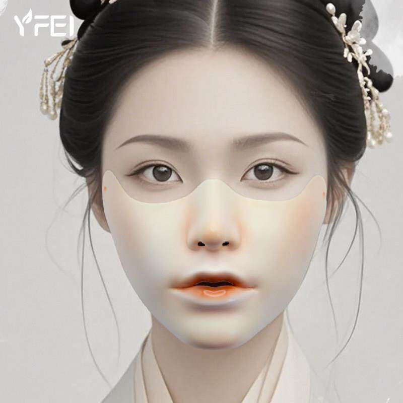 清库存网红半砚雪半脸面具女cos摄影夜场派对道具国风中式覆面