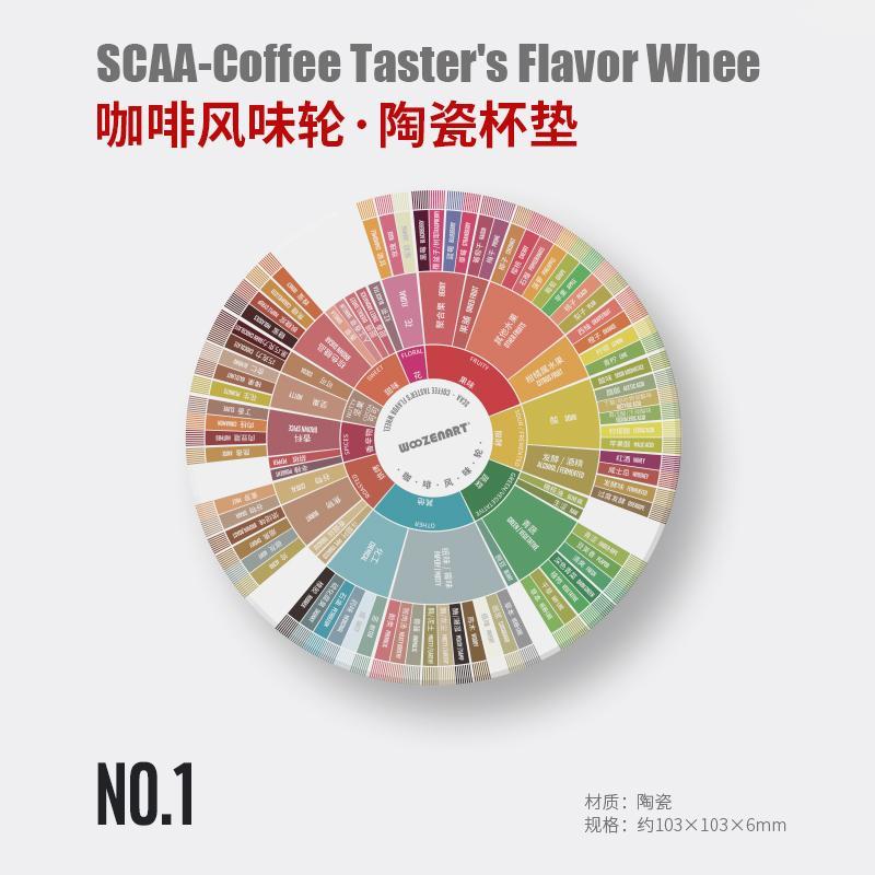 咖啡杯陶瓷杯垫 | SCAA咖啡风味轮 | 研磨轮|咖啡配件研磨度参考