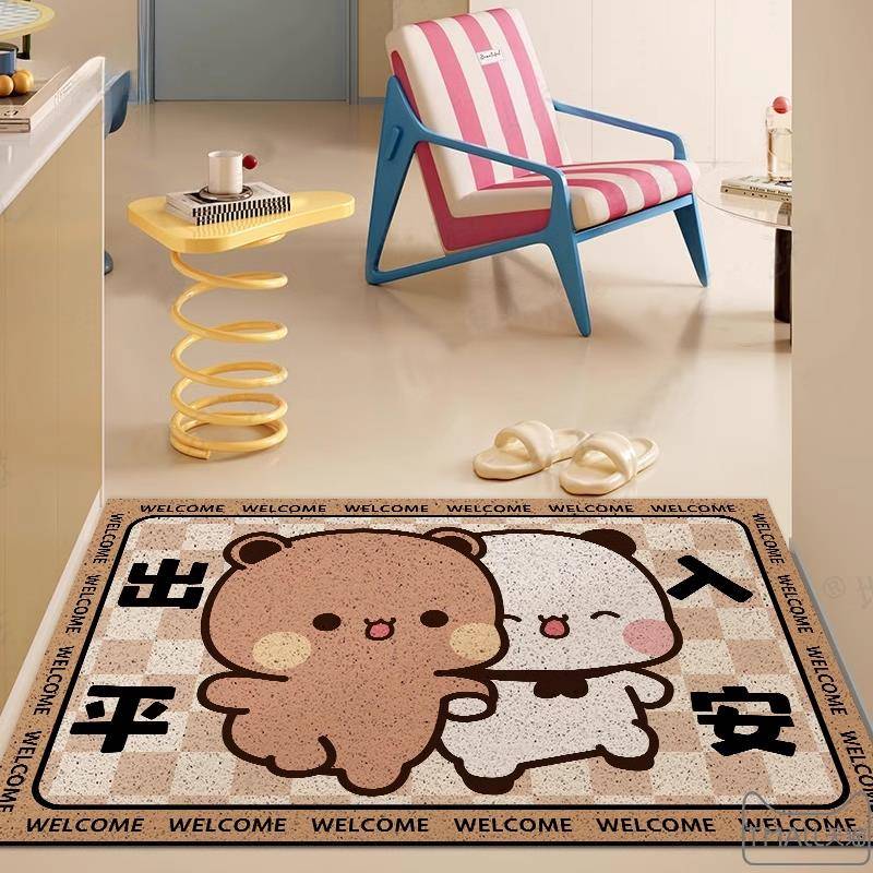 一二布布入户门丝圈地垫家用门口进门门垫可裁剪防滑脚垫可爱地毯