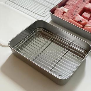 朴简杂货 家用食物保鲜收纳盘8607 日式 不锈钢料理盘备菜盘