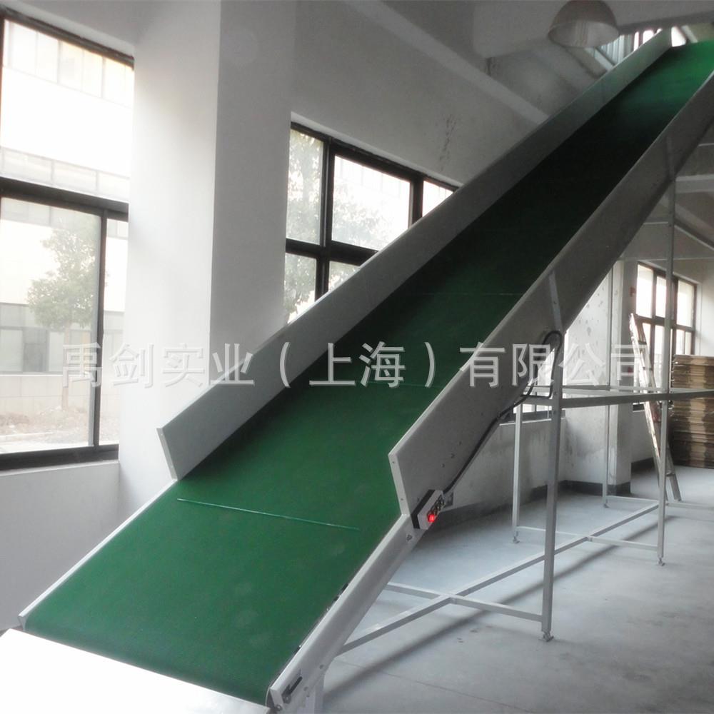 生产楼层上下货爬坡皮带机斜坡输送机爬坡输送线爬坡皮带输送