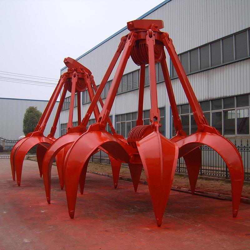 起重机抓斗0.5立方1立方电动液压抓斗单双梁行车配件花瓣型抓斗