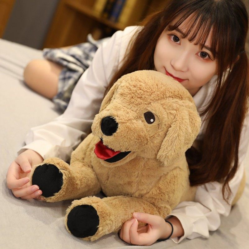 可爱拉布拉多狗狗公仔大小黄狗毛绒玩具kimi小黄儿童玩偶床上陪睡