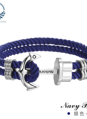 海军船锚手链时尚简约情侣欧美街头复古手绳潮流男士手环手表配饰