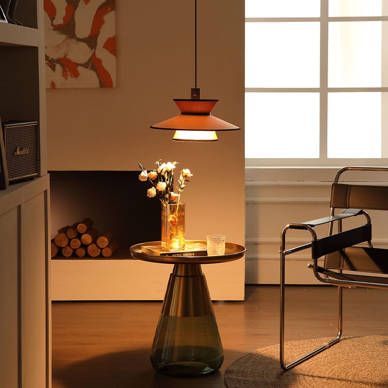 nifti柠檬草吊灯爆款布艺撞色吊灯轻奢法式现代餐厅床头吊灯