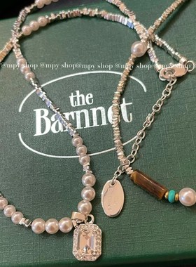 包邮@八nn*【原礼盒包装】极简韩系绿松石串珠项炼配饰~