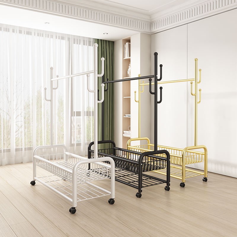 家用晾衣架落地卧室小型凉挂衣架子简易宿舍室内折叠收纳晒衣服杆