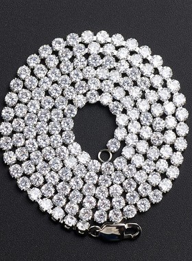 欧美嘻哈不掉色镶钻锁骨链 潮男女混搭个性街头蹦迪钛钢满钻项链