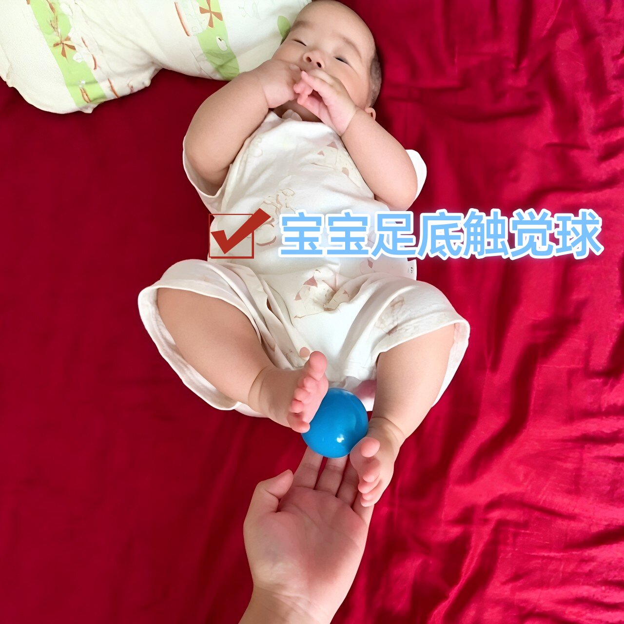 真的不会掉！婴儿足底触觉球儿童感统训练海洋球宝宝触摸球玩具