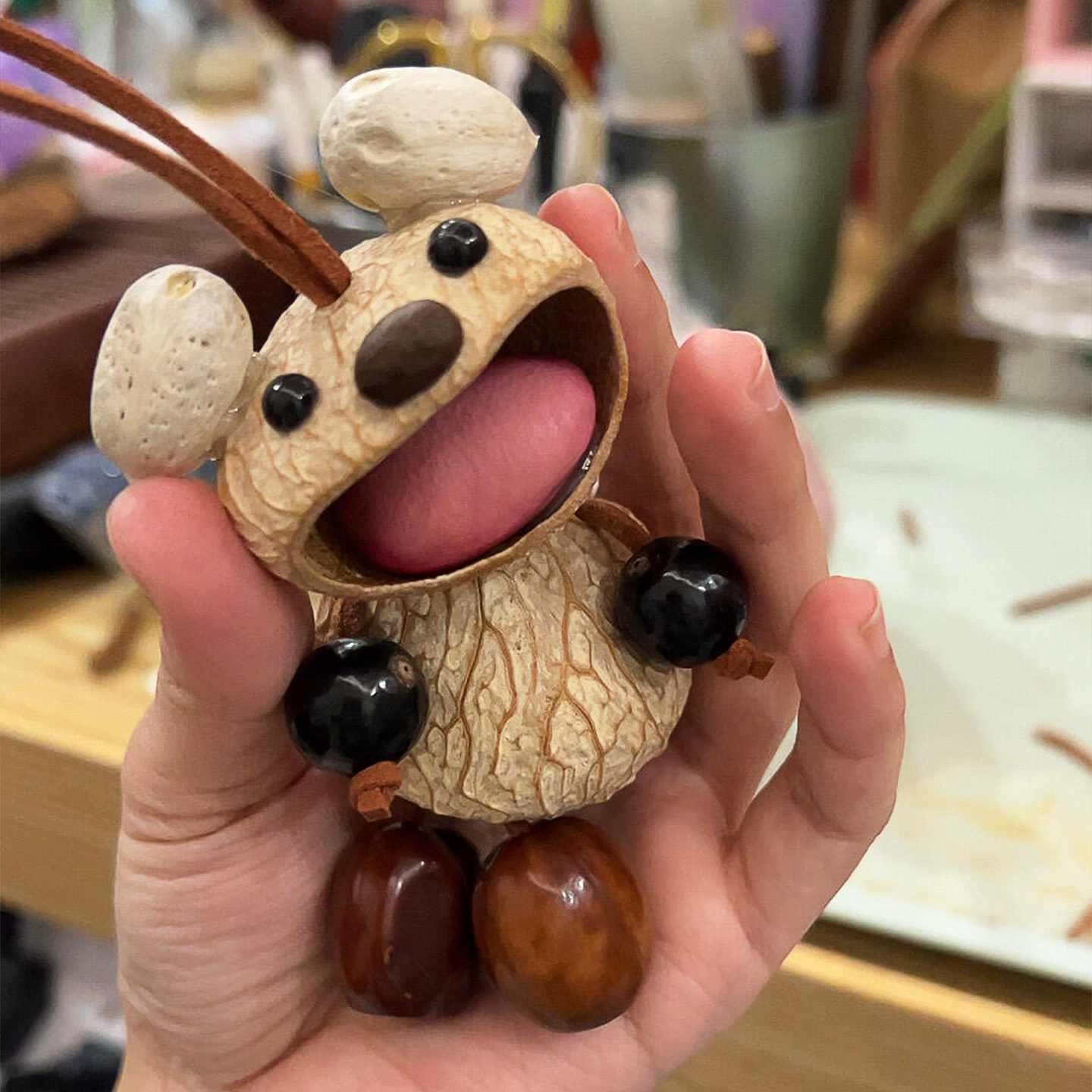 豆荚娃娃挂件果壳植物风铃治愈包包挂件创意礼物钥匙扣装饰车挂