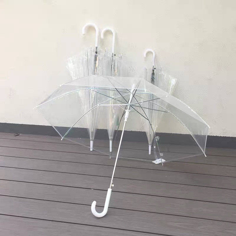一次性透明雨伞 磨砂加厚舞蹈道具长伞婚礼拍照学生儿童diy跳舞伞