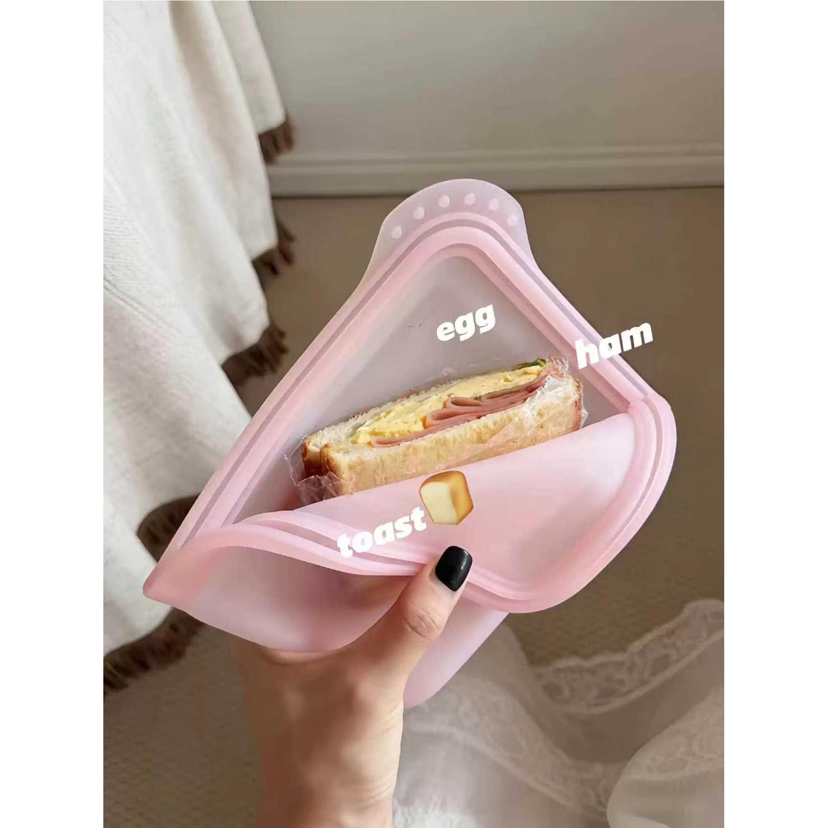 三明治硅胶保鲜袋便当盒食品级可图片