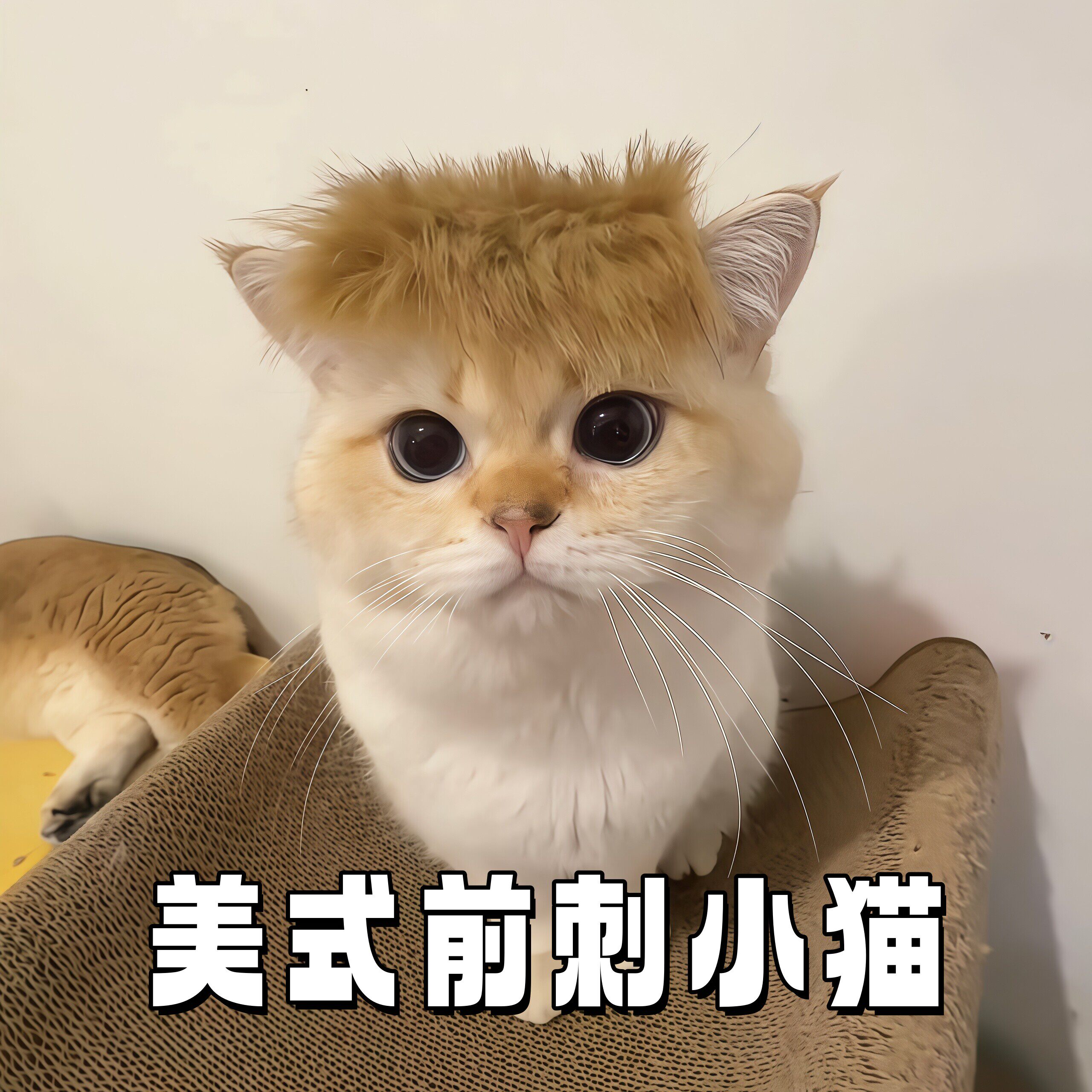 猫咪美式前刺黄毛杀马特假发