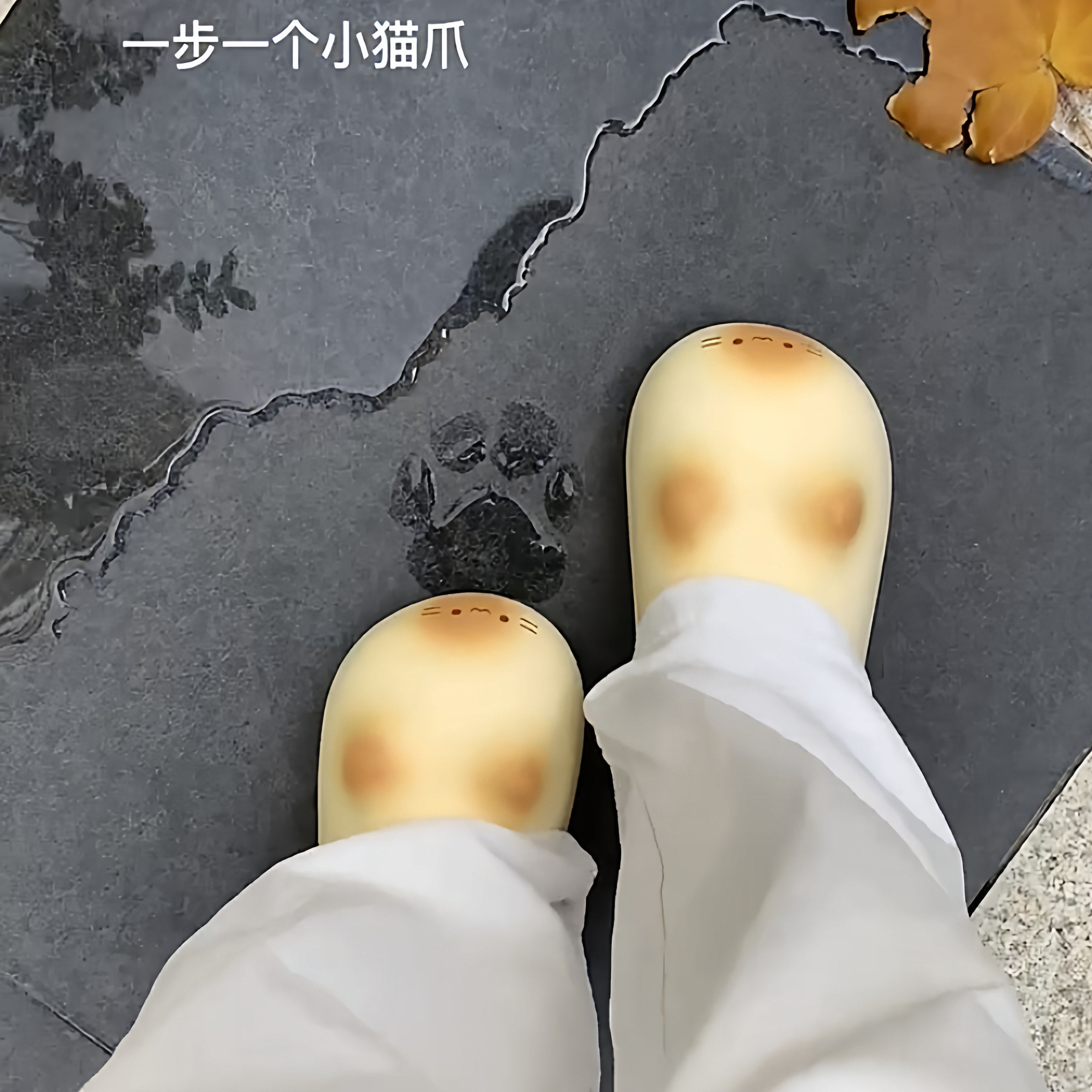 猫咪拖鞋女款棉拖可爱防水加绒保暖防滑家居外穿包头棉鞋包跟冬鞋