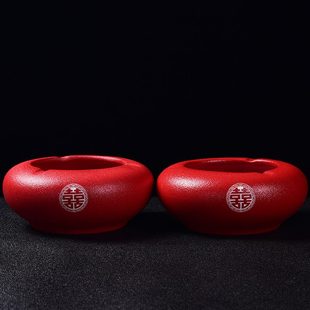 烟灰缸结婚创意个性 中式 陶瓷大号红色礼物婚庆用品礼潮流家用客厅