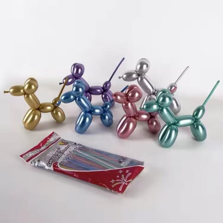 帅安金属长条气球装饰编制DIY造型铬合金色魔术260加厚魔法乳胶球