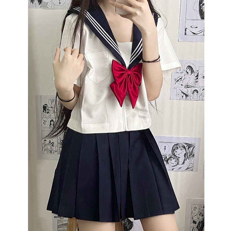 水手服日系jk制服白三本基础款