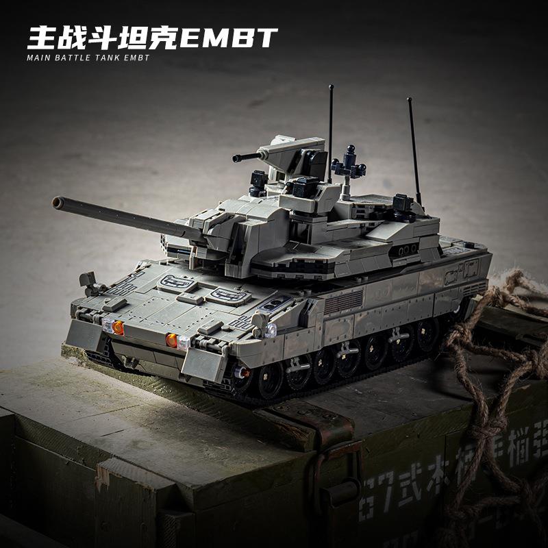 12GO四代坦克96001-5欧洲联合EMBT黑豹KF51拼装积木男孩遥控玩具